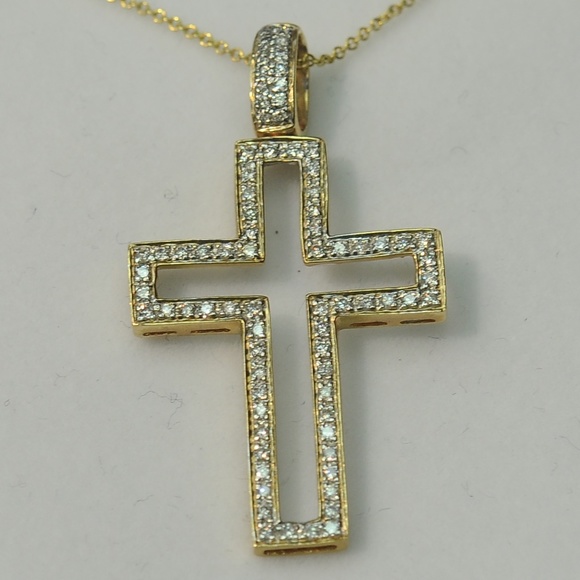 14KT LADIES DIAMOND CROSS